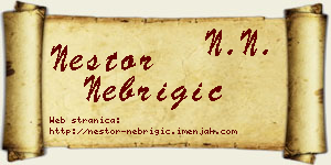 Nestor Nebrigić vizit kartica